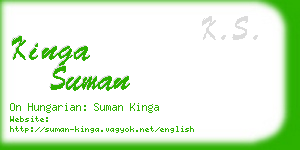 kinga suman business card